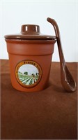 4" Terracotta Jam Jar & Spoon -see details
