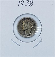 1938 Mercury Dime