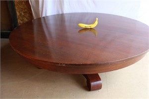 Low Mahogany Oak Sake-Style Table