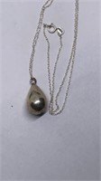 Teardrop pendant necklace marked 925