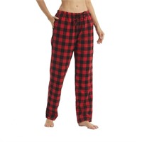 P4042  LANBAOSI Flannel Plaid Pajama Pants, Size M