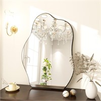 SE5008 Vanity Wall Wavy Mirror Black 24 x 32