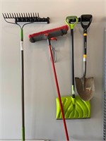 Garage Tools - Shovels, Rake & Broom