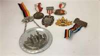 (6) German town marching medals