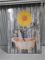 Bathtub Wall Art Daisy Canvas