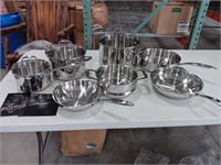 Ciueete stainless steel pots and pans set high