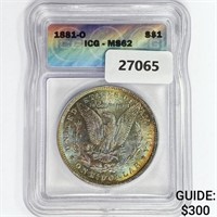 1881-O Morgan Silver Dollar ICG MS62