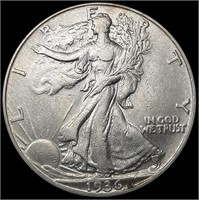 1936-S Walking Liberty Half Dollar NEARLY UNCIRCUL