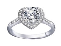 925S 1.0ct Moissanite Diamond Heart Ring