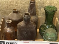 Vintage lot of bottles; glass and more