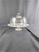 Vintage Glass Cake Stand w/Dome