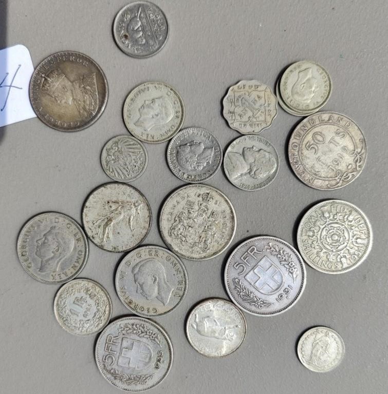 17 Silver Old Foreign Coins