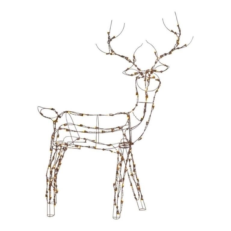 Home Accents Holiday 4 ft. LED Brown Wire Reindeer