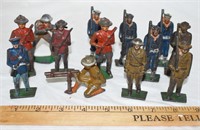 LOT - VINTAGE LEAD & GRAY IRON TOY SOLDIERS