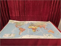56" x 32.5" Laminated World Map