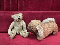 Vintage Plush Bear & Puppy