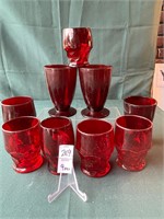 Ruby Red Glass Lot