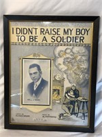 "I Didn't Raise My Boy To Be A Soldier" Framed