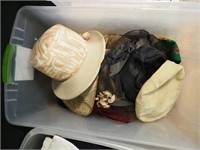 Container of vintage women's hats, many as-is