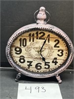 Black White Wall Clock Antique Round Metal 1889