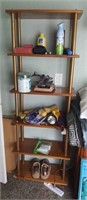 Vintage Wooden Shelf with Contents