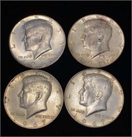 (4) 1967-D Kennedy Half Dollar Coins