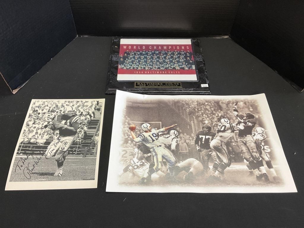 1950s Baltimore Colts Memorabilia, Signed Photo.