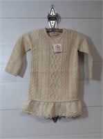 NWT Hanna Anderson Girls Cable Sweater Dress-Sea