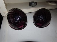 Amethyst quilted glass vase pair.