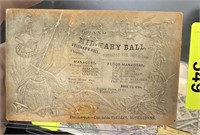 ANTIQUE MILITARY BALL INIVITATION 1860