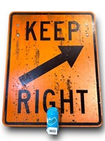 Keep Right Metal Sign