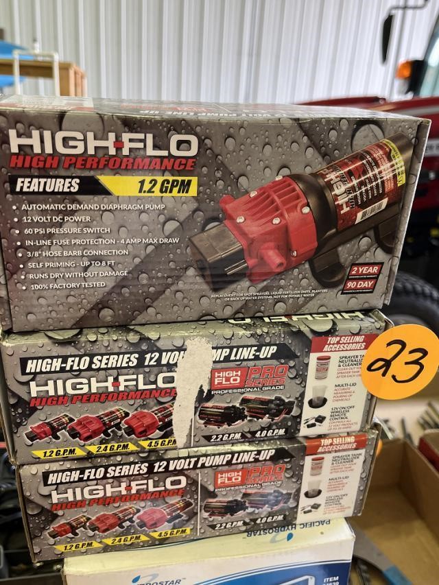 (3) High-Flo 12 V Pumps