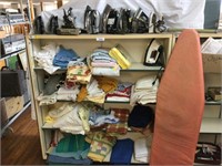 Large Lot of Linens & Irons