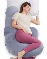 Momcozy F Shaped Maternity Pillow  Grey