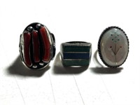 3 Southwestern Style Rings