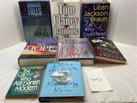 LOT OF (8) BOOKS; TOM CLANCY & MORE