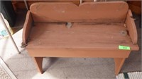 SMALL WOODEN BENCH (1 CORNER ROTTED) 30 x 11 x 23
