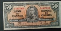 1937 $50 Series Canadian Bill