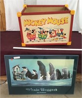 Vintage Mickey Mouse Toy Box, Whale Print