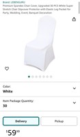 CHAIR COVERS QTY 48 (OPEN BOX, NEW)