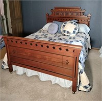 Antique Eastlake Style Marble Top Dresser & Bed