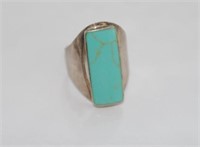 Silver and turquoise ring