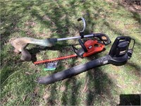 Hedge trimmer, blower, and trimmer