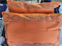 2 orange decor throw pillows