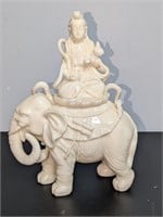 Oriental Goddess on Elephant Statue Acrylic