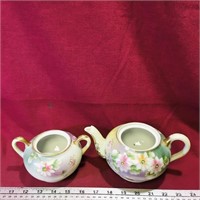 Hand Decorated Japan Teapot & Sugar Dish