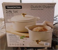 TWO Pack Enamel/Cast Iron Dutch Ovens