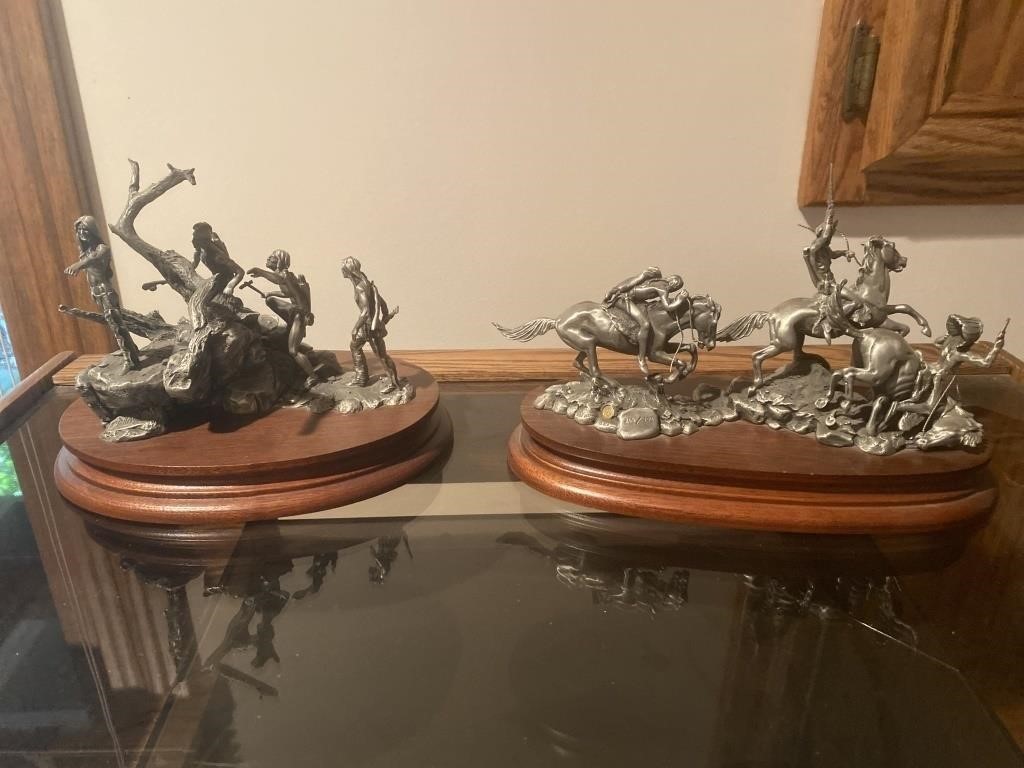 2 Chilmark Fine Pewter Statues