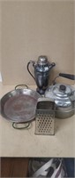 Vintage Kettle, 12" Metal Pan etc.