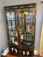 BLACK LACQUER WITH MOTHER OF PEARL 4 DOOR CURIO CA